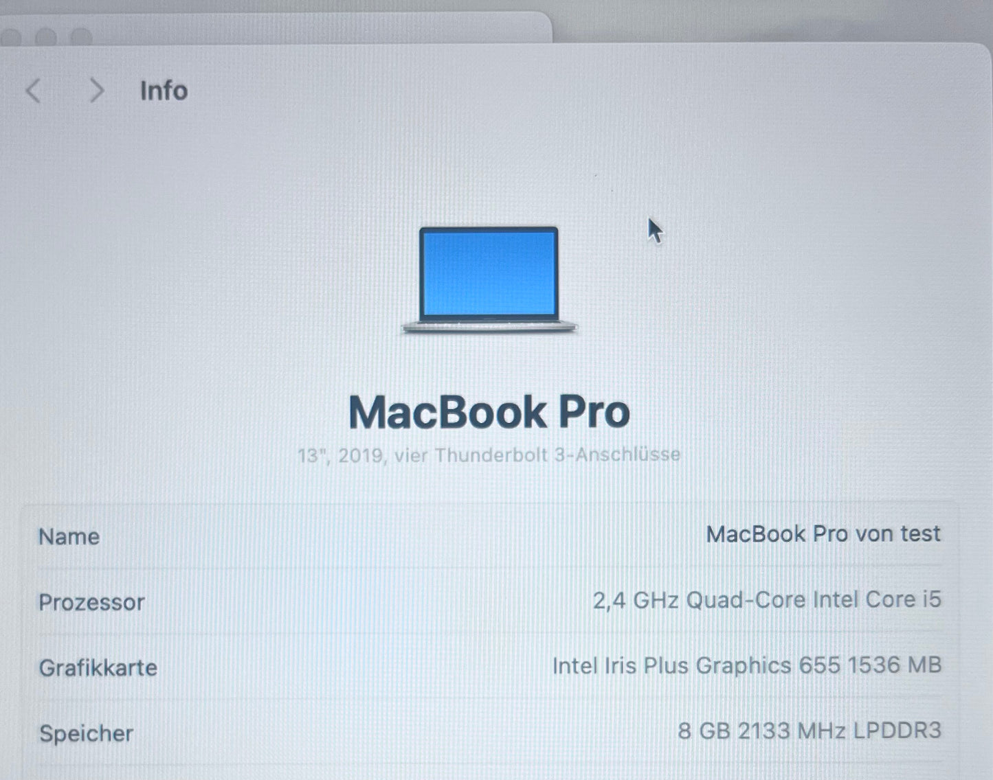 Macbook Pro 2019 13 Zoll - Silver
